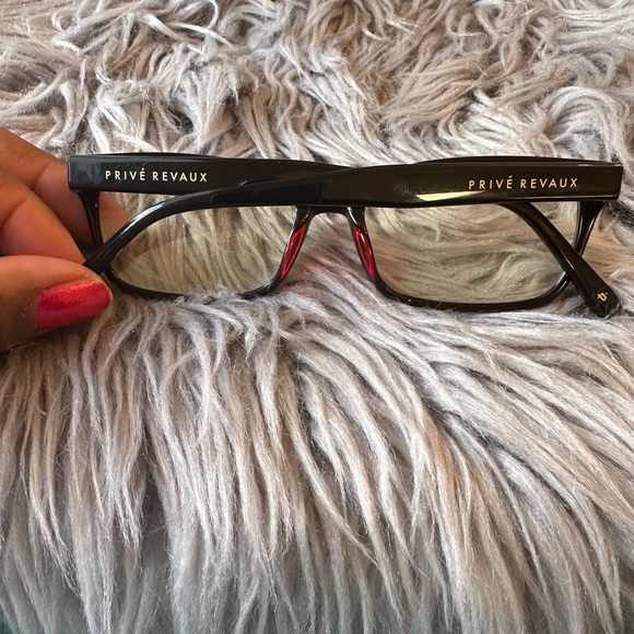 Privé Revaux The Professor Blue Light Blocking Glasses Zero Strength Black/Red - Picture 2 of 6